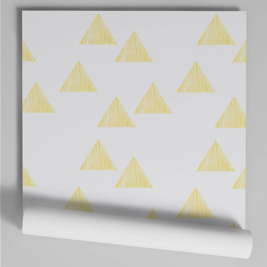 papier peint Triangle jaune rouleau