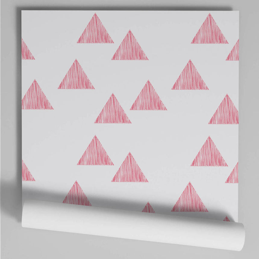 papier peint Triangle rouge rouleau