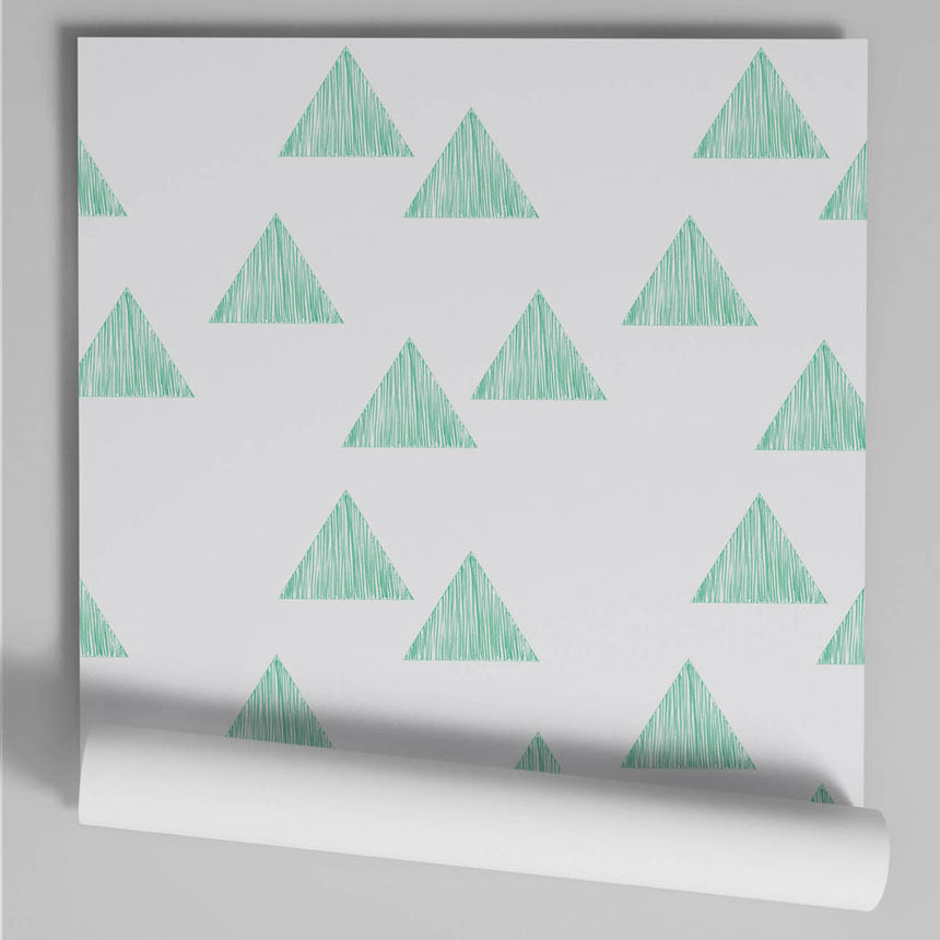 papier peint Triangle vert rouleau